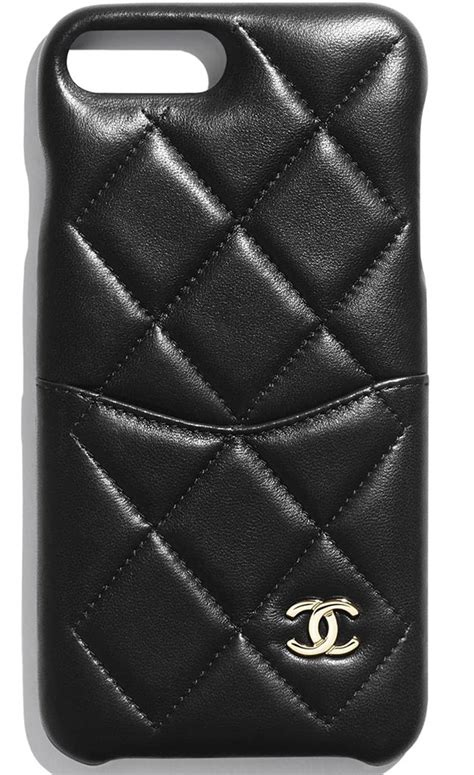 chanel leather phone pouch|Chanel diamond quilt phone case.